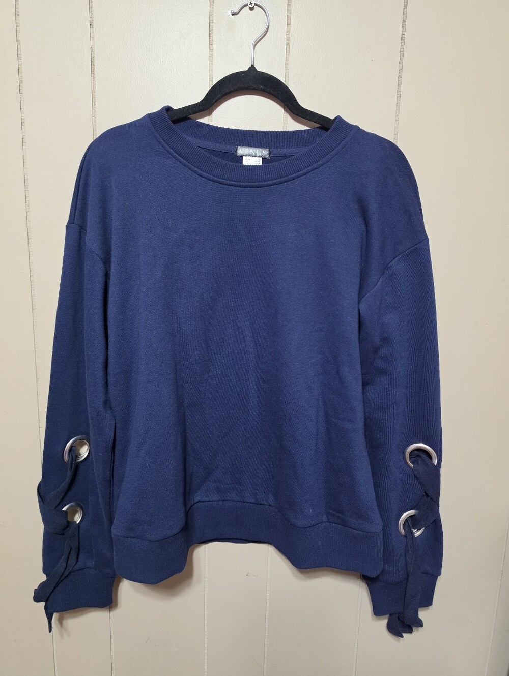 Venus Grommet Lace-Up Crewneck Sweatshirt